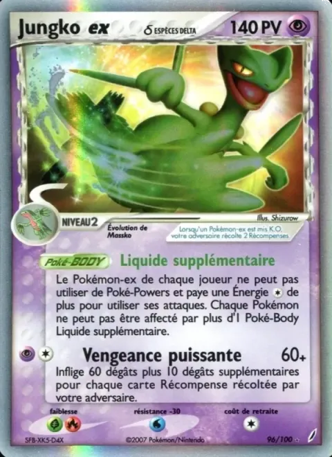 Carte Pokémon Jungko ex δ 096/100, extension EX Gardiens de Cristal