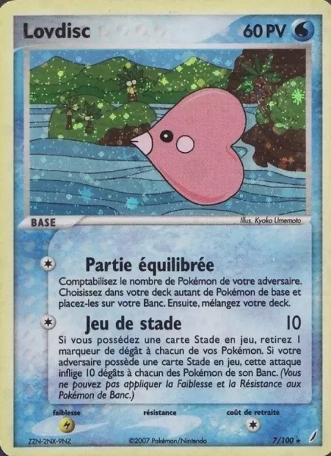Carte Pokémon Lovdisc 007/100, extension EX Gardiens de Cristal