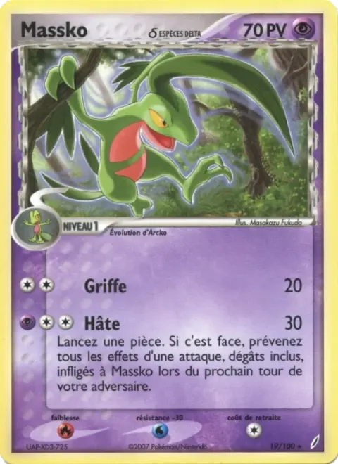 Carte Pokémon Massko δ 019/100, extension EX Gardiens de Cristal