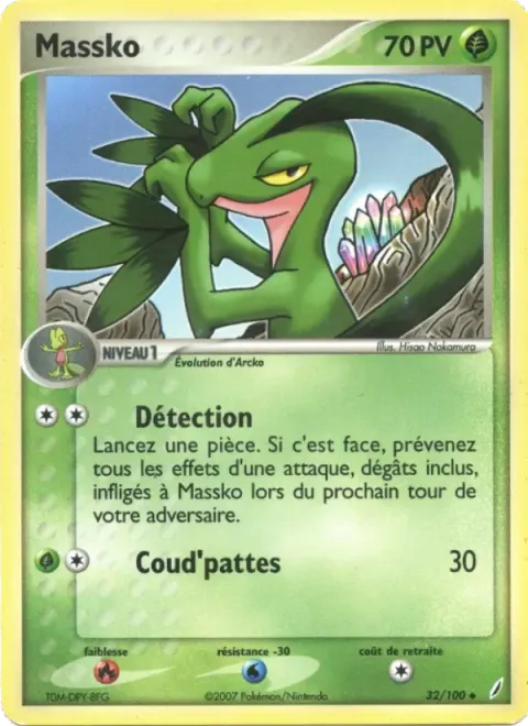 Carte Pokémon Massko 032/100, extension EX Gardiens de Cristal