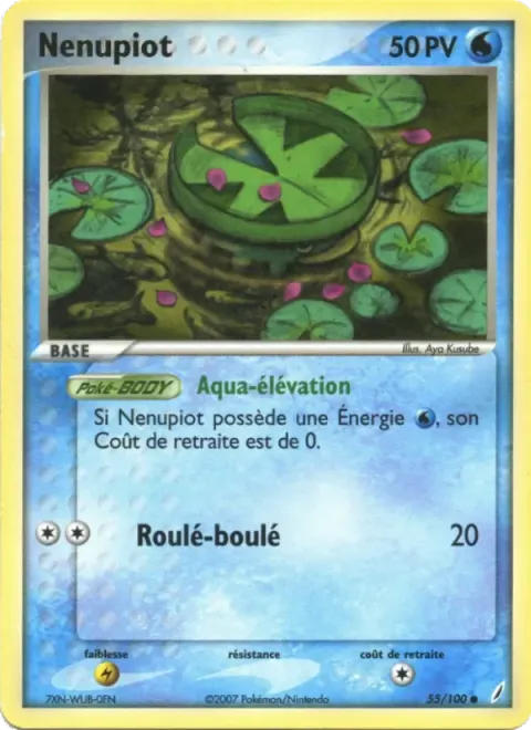 Carte Pokémon Nénupiot 055/100, extension EX Gardiens de Cristal