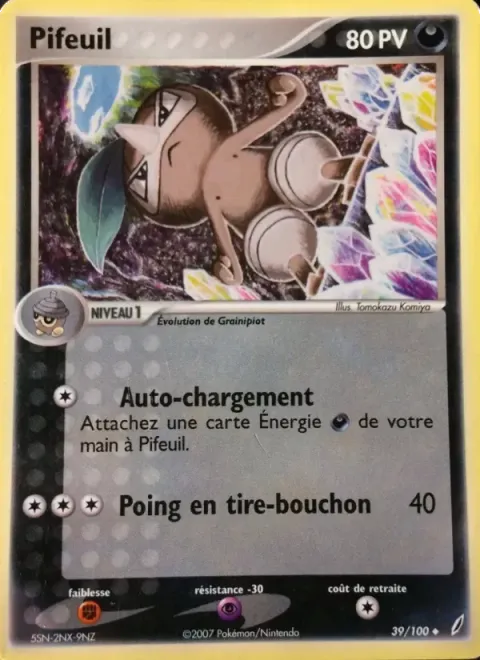 Carte Pokémon Pifeuil 039/100, extension EX Gardiens de Cristal