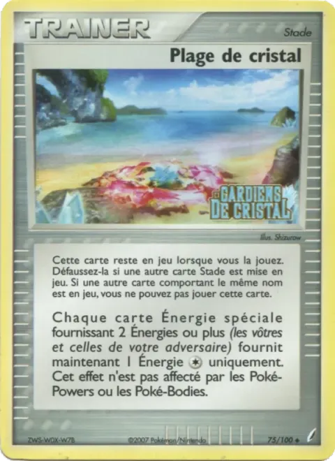 Carte Pokémon Plage de cristal 075/100, extension EX Gardiens de Cristal
