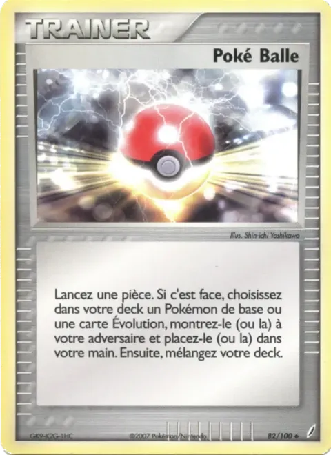 Carte Pokémon Poké Balle 082/100, extension EX Gardiens de Cristal