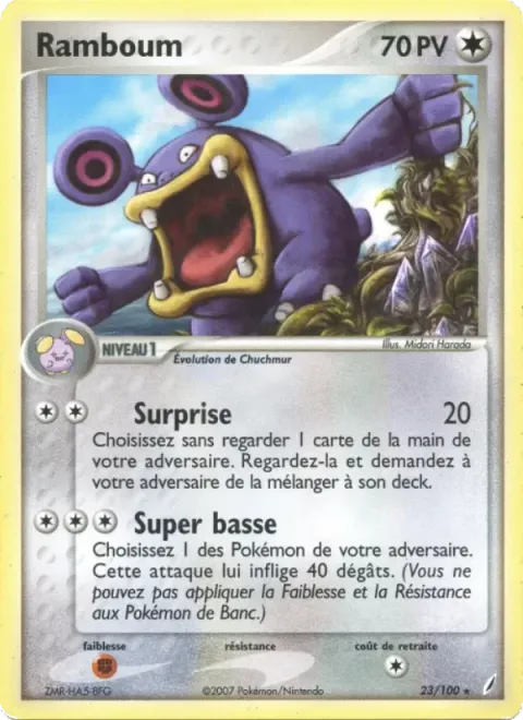 Carte Pokémon Ramboum 023/100, extension EX Gardiens de Cristal