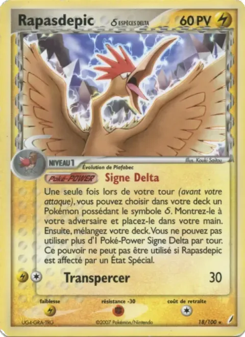 Carte Pokémon Rapasdepic δ 018/100, extension EX Gardiens de Cristal