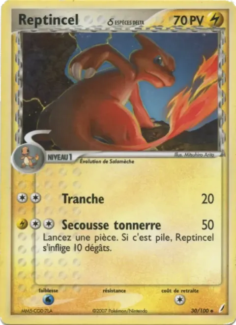 Carte Pokémon Reptincel δ 030/100, extension EX Gardiens de Cristal