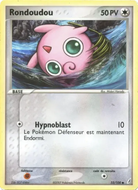 Carte Pokémon Rondoudou 053/100, extension EX Gardiens de Cristal