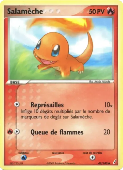 Carte Pokémon Salamèche 048/100, extension EX Gardiens de Cristal