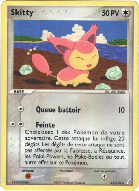 Carte Pokémon Skitty 041/100, extension EX Gardiens de Cristal