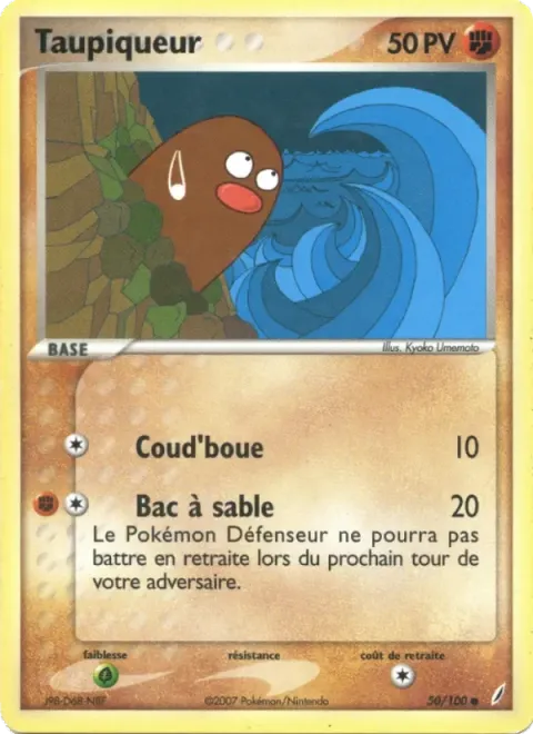 Carte Pokémon Taupiqueur 050/100, extension EX Gardiens de Cristal