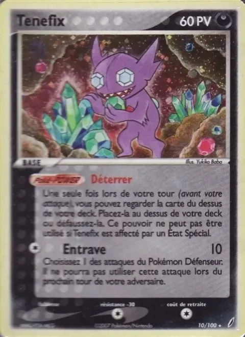 Carte Pokémon Ténéfix 010/100, extension EX Gardiens de Cristal