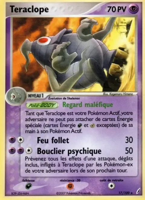 Carte Pokémon Téraclope 017/100, extension EX Gardiens de Cristal