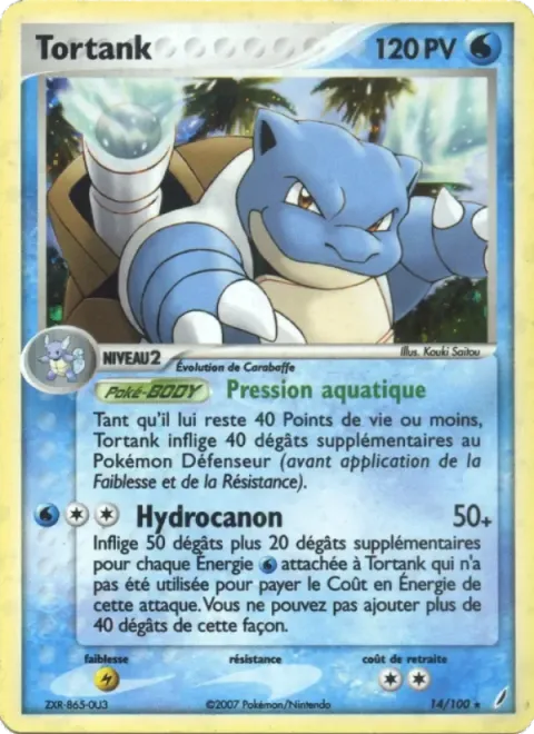 Carte Pokémon Tortank 014/100, extension EX Gardiens de Cristal