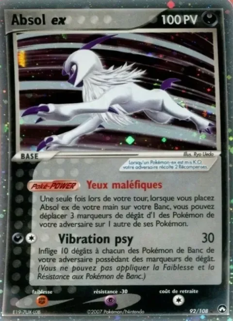 Carte Pokémon Absol ex 092/108, extension EX Gardiens du Pouvoir