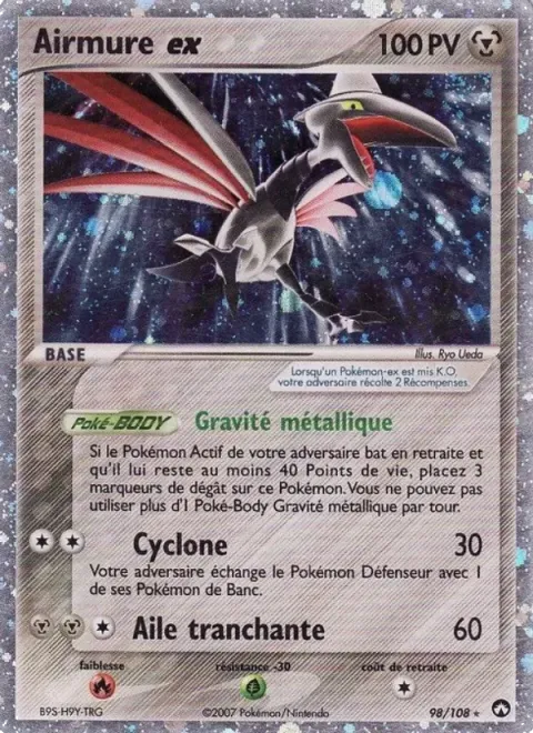 Carte Pokémon Airmure ex 098/108, extension EX Gardiens du Pouvoir