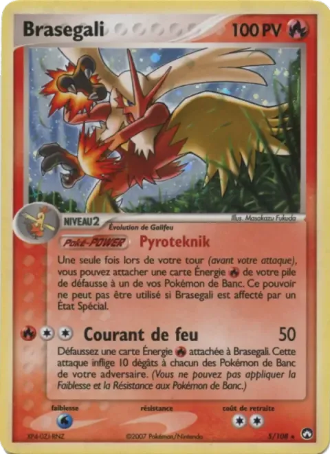 Carte Pokémon Braségali 005/108, extension EX Gardiens du Pouvoir