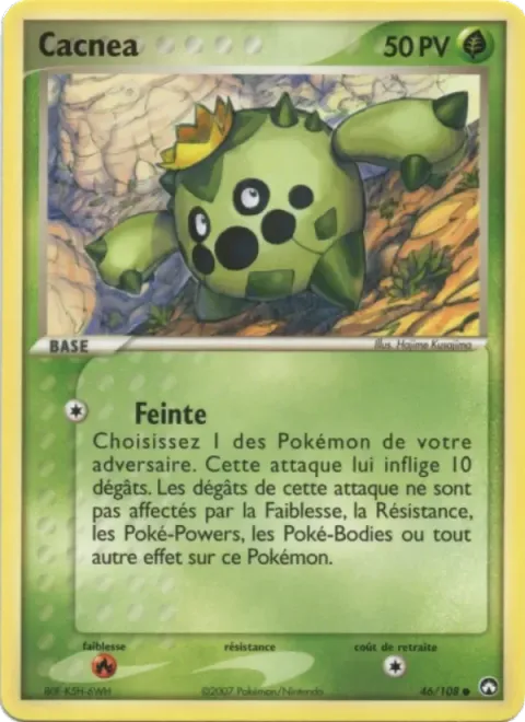 Carte Pokémon Cacnea 046/108, extension EX Gardiens du Pouvoir