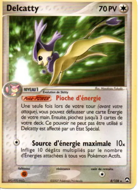 Carte Pokémon Delcatty 008/108, extension EX Gardiens du Pouvoir