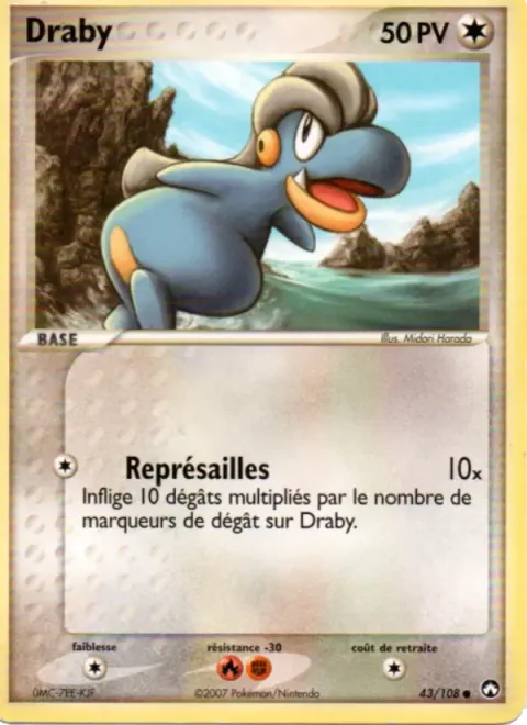 Carte Pokémon Draby 043/108, extension EX Gardiens du Pouvoir