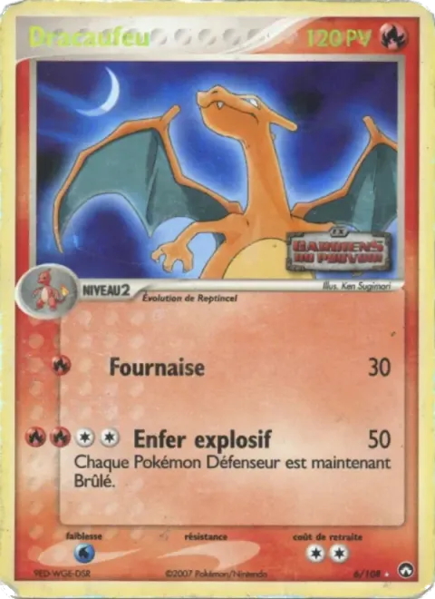 Carte Pokémon Dracaufeu 006/108, extension EX Gardiens du Pouvoir