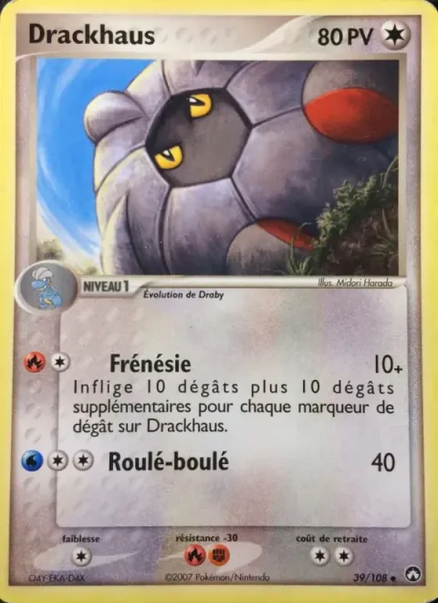 Carte Pokémon Drackhaus 039/108, extension EX Gardiens du Pouvoir