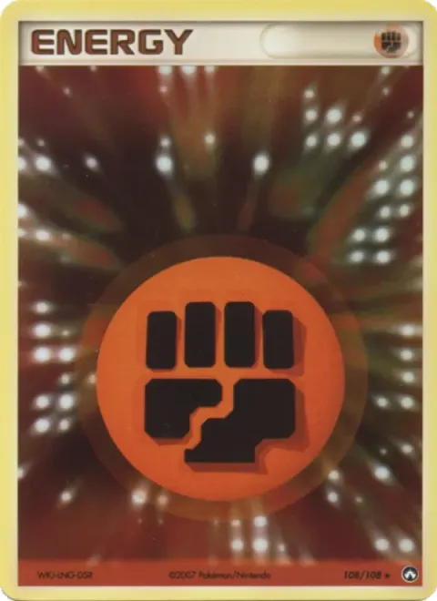 Carte Pokémon Énergie Combat 108/108, extension EX Gardiens du Pouvoir