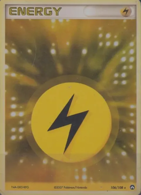 Carte Pokémon Énergie Électrique 106/108, extension EX Gardiens du Pouvoir
