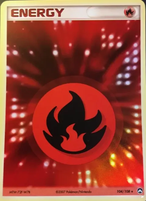Carte Pokémon Énergie Feu 104/108, extension EX Gardiens du Pouvoir