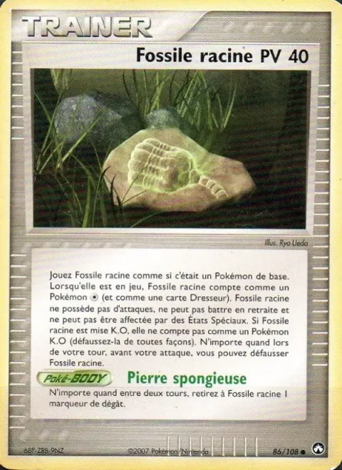 Carte Pokémon Fossile racine 086/108, extension EX Gardiens du Pouvoir