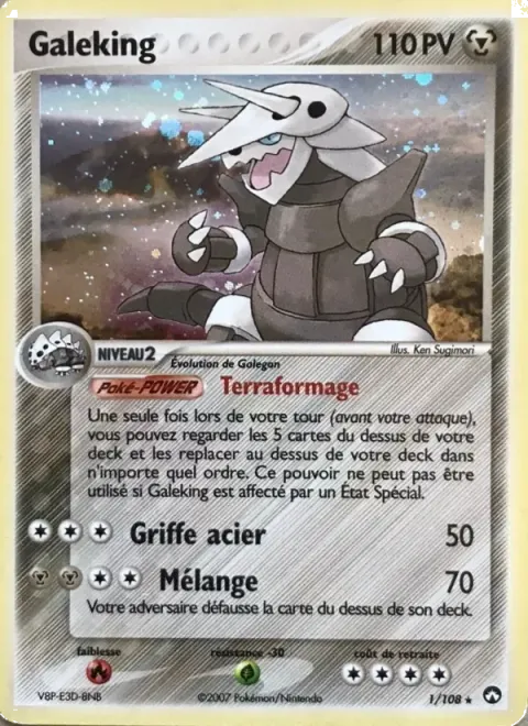 Carte Pokémon Galeking 001/108, extension EX Gardiens du Pouvoir