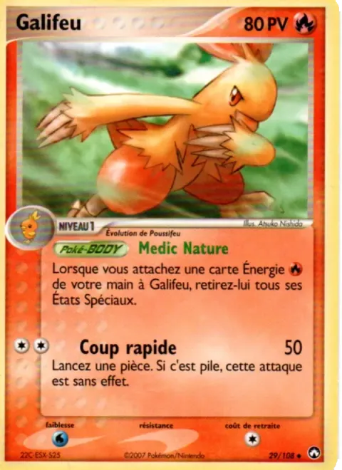 Carte Pokémon Galifeu 029/108, extension EX Gardiens du Pouvoir