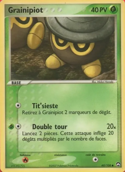 Carte Pokémon Grainipiot 060/108, extension EX Gardiens du Pouvoir
