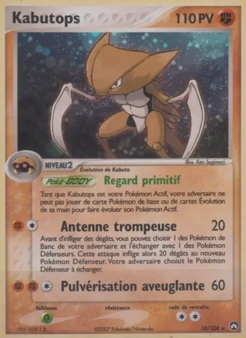 Carte Pokémon Kabutops 010/108, extension EX Gardiens du Pouvoir