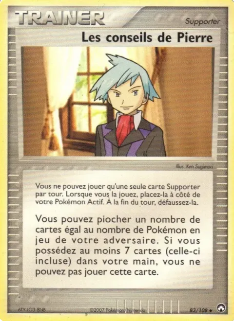 Carte Pokémon Les conseils de Pierre 083/108, extension EX Gardiens du Pouvoir