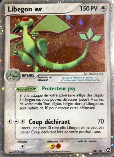Carte Pokémon Libegon ex 094/108, extension EX Gardiens du Pouvoir