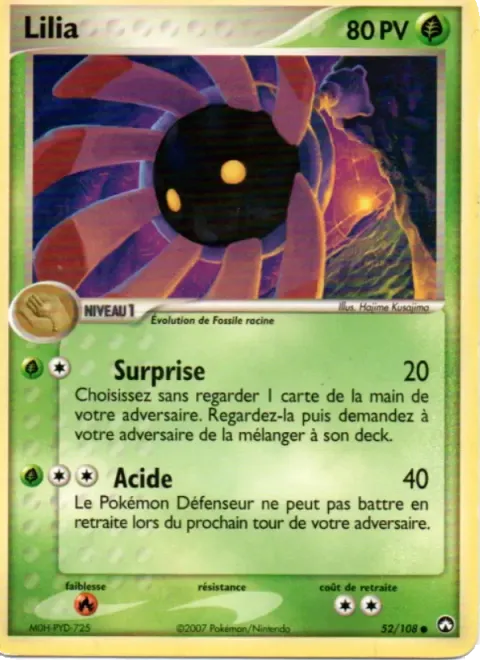 Carte Pokémon Lilia 052/108, extension EX Gardiens du Pouvoir