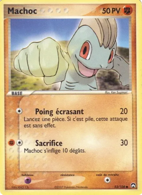 Carte Pokémon Machoc 053/108, extension EX Gardiens du Pouvoir