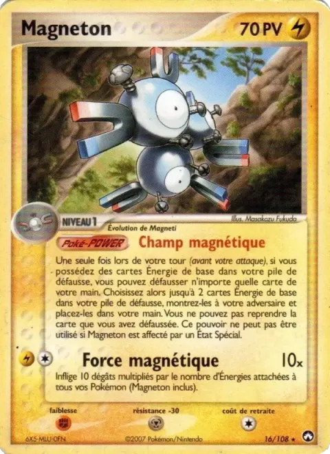 Carte Pokémon Magnéton 016/108, extension EX Gardiens du Pouvoir