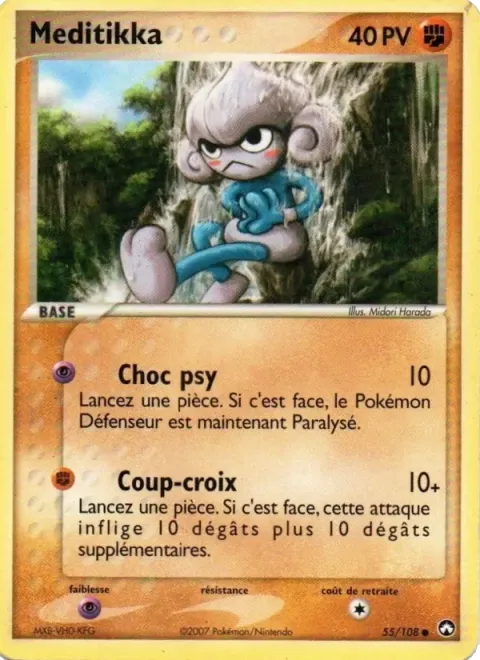 Carte Pokémon Méditikka 055/108, extension EX Gardiens du Pouvoir