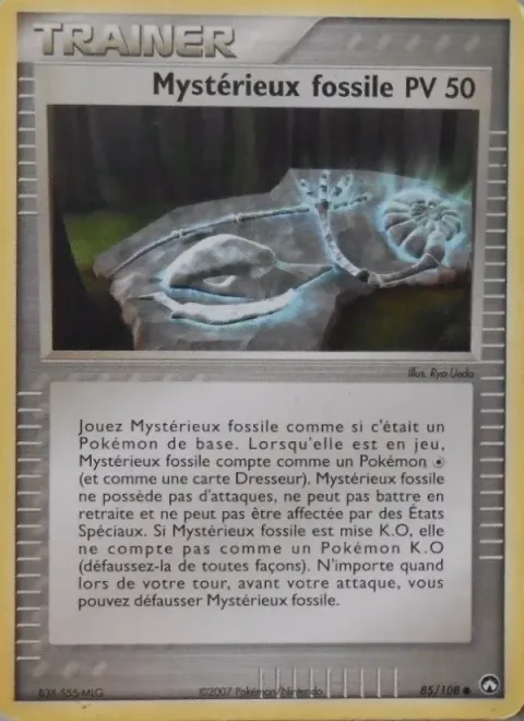 Carte Pokémon Mystérieux fossile 085/108, extension EX Gardiens du Pouvoir
