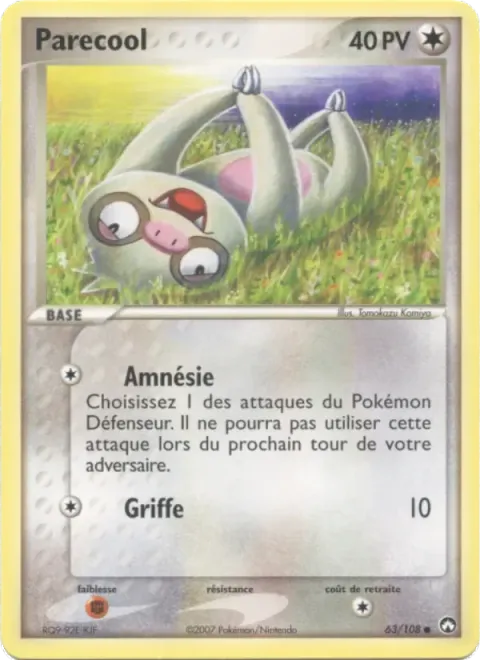 Carte Pokémon Parecool 063/108, extension EX Gardiens du Pouvoir