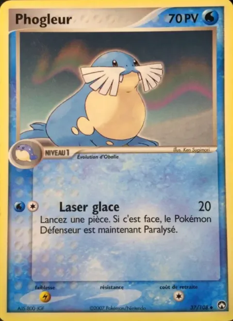 Carte Pokémon Phogleur 037/108, extension EX Gardiens du Pouvoir