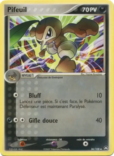 Carte Pokémon Pifeuil 036/108, extension EX Gardiens du Pouvoir