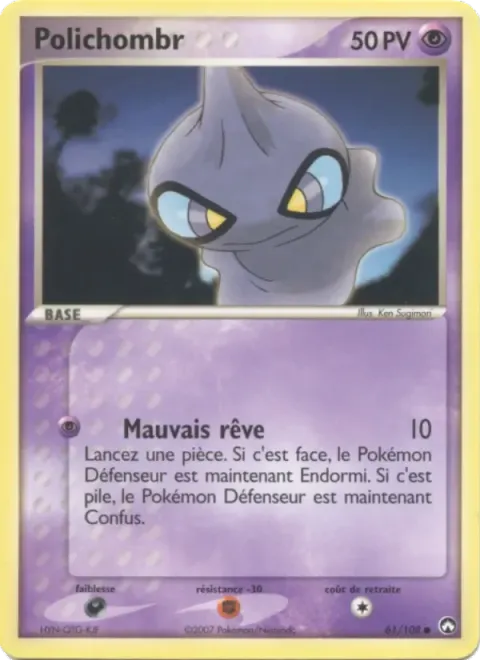 Carte Pokémon Polichombr 061/108, extension EX Gardiens du Pouvoir
