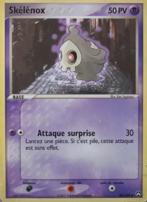 Carte Pokémon Skelénox 050/108, extension EX Gardiens du Pouvoir