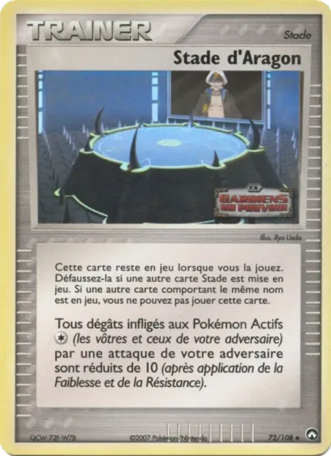 Carte Pokémon Stade d’Aragon 072/108, extension EX Gardiens du Pouvoir