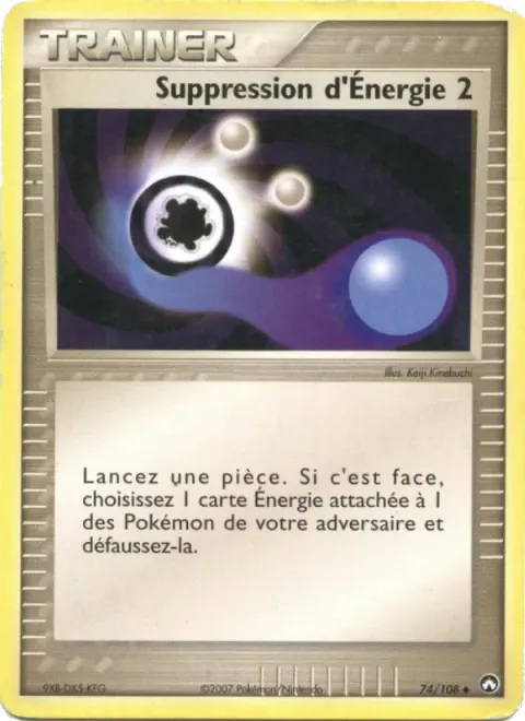 Carte Pokémon Suppression d’Énergie 2 074/108, extension EX Gardiens du Pouvoir