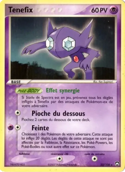 Carte Pokémon Ténéfix 022/108, extension EX Gardiens du Pouvoir