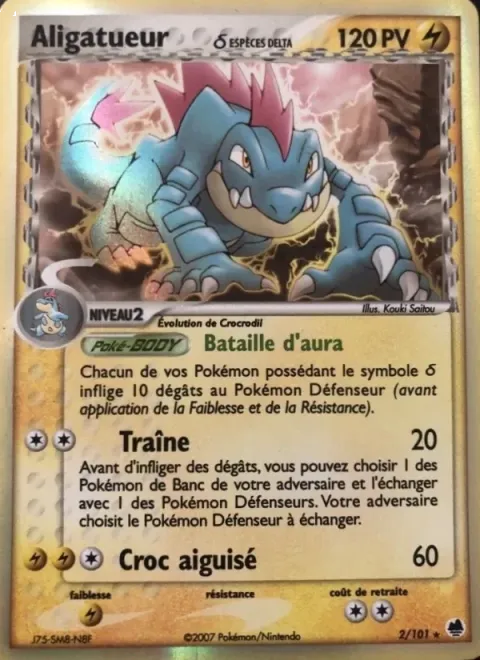Carte Pokémon Aligatueur δ 002/101, extension EX Île des Dragons